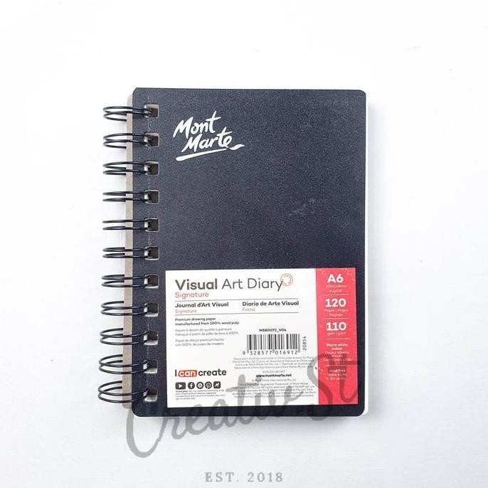 

Hot Sale !!! Mont Marte Visual Art Diary Sketchbook Buku Sketsa A6 120 Sheet 110 Gsm Msb0072