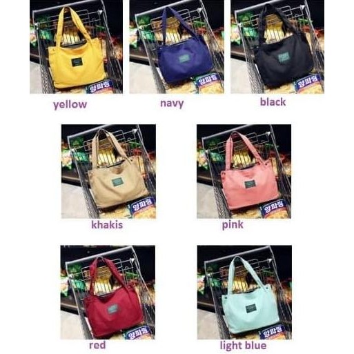 Boom Sale  Tas Impor Tas Slempang Tas Kanvas Tote Bag Anello Besar Warna Polos