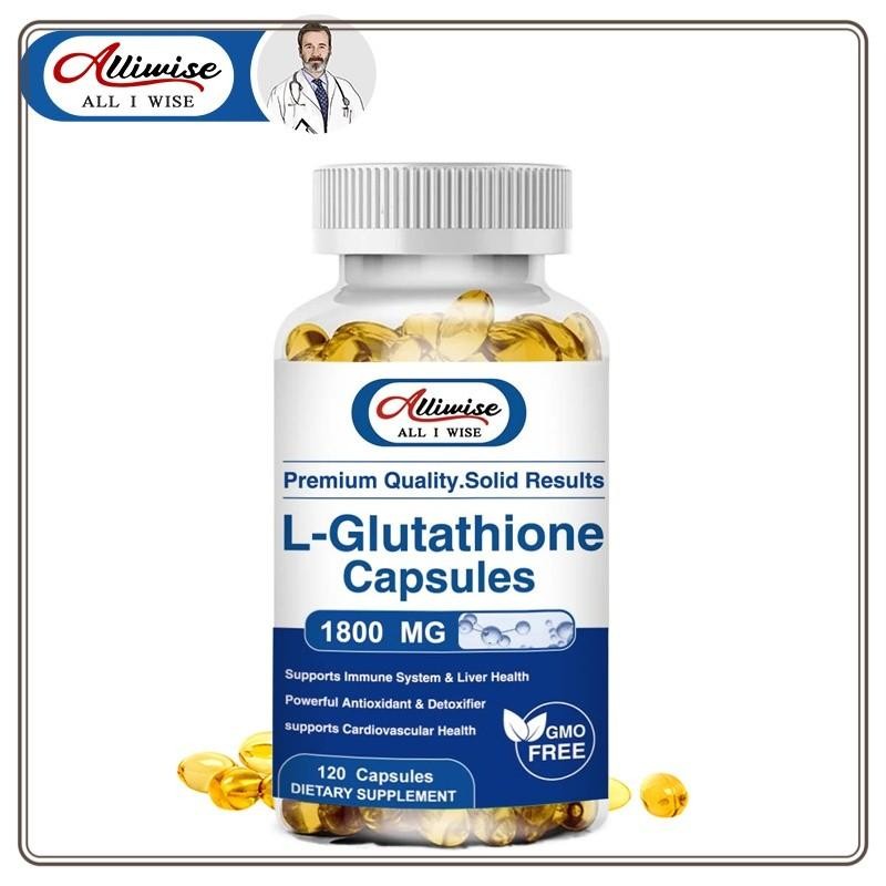 Alliwise L-Glutathione 1800 Mg Kapsul Untuk Pemutih Kulit, Antioksidan, Flek Hitam Dan Menghilangkan