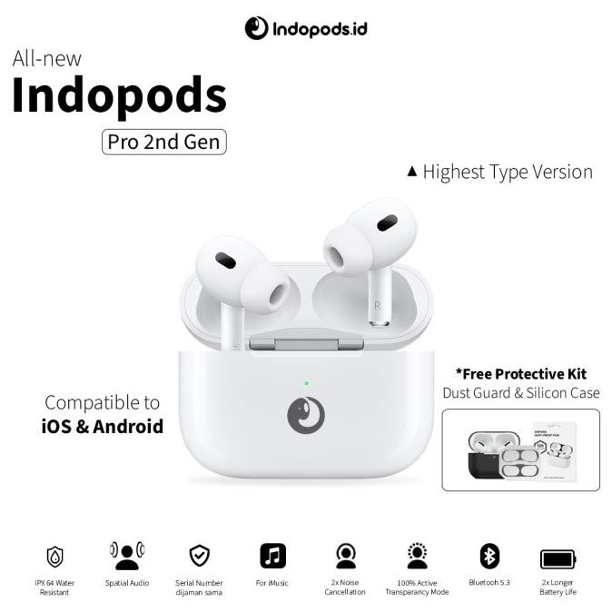 indoPods PRO 2nd Gen ( ANC + Spatial Audio)