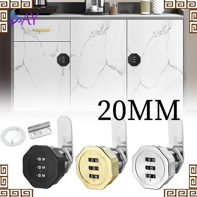 20mm Kunci Kombinasi Laci/Kunci Loker Kombinasi/Pin 3 Digit Angka/Laci