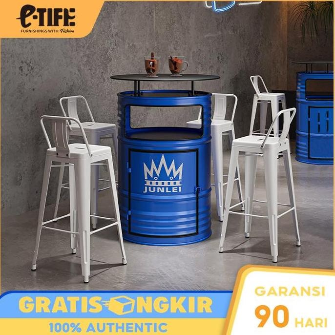 E-Tife Kursi Besi / Kursi Makan /Kursi Bar /Kursi Tinggi /Kursi Toko Kopi /Kursi Toko Teh Susu Co
