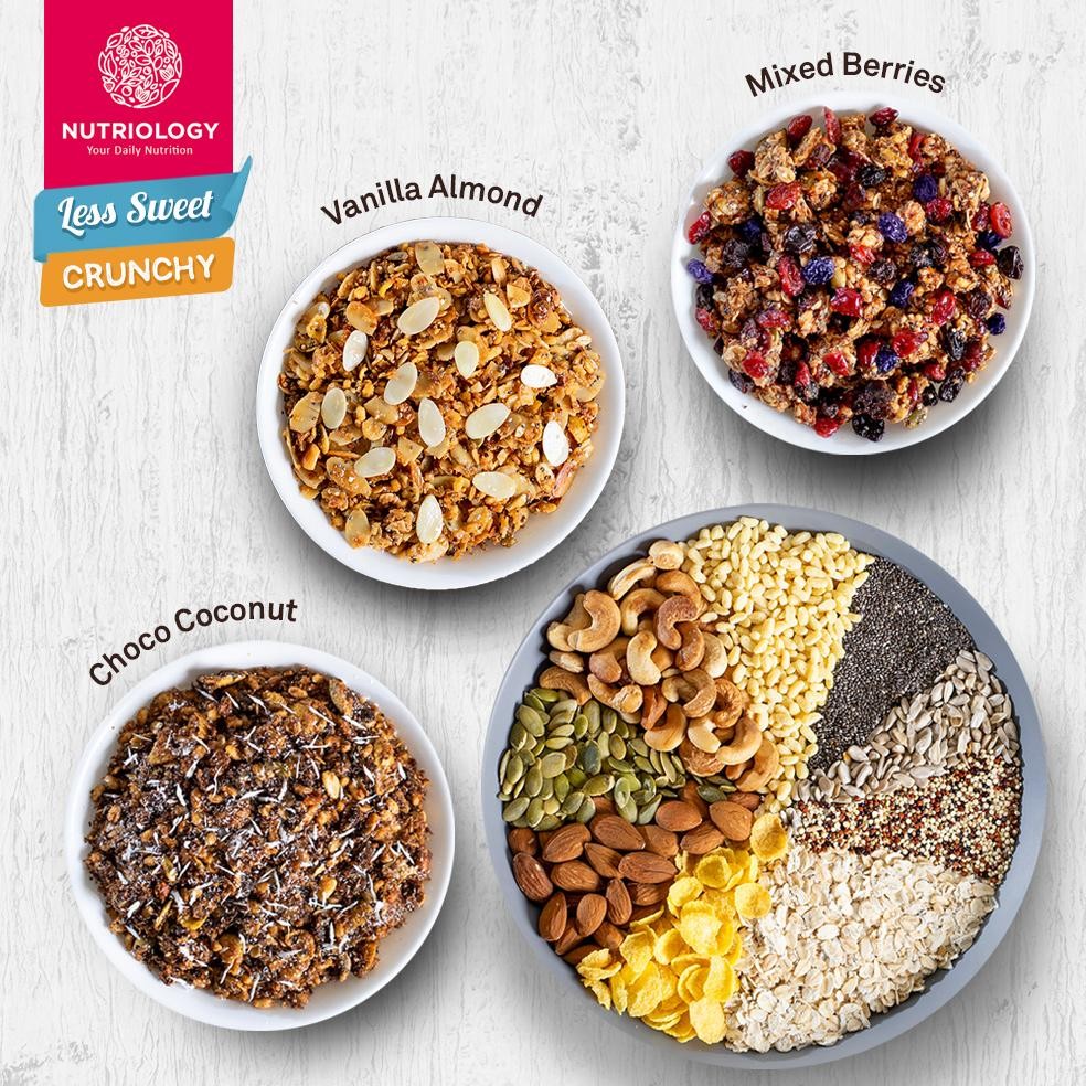 

TERMURAH Granola 400 Gr Less Sweet Nutriology Sereal Sehat Makanan Diet Crunchy Lengkap Murah Bergizi Alami Natural High Quality Siap kirim
