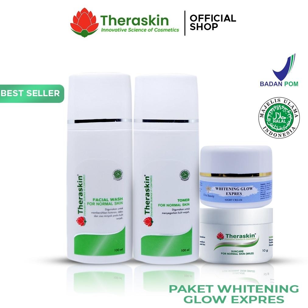 THERASKIN PAKET WHITENING GLOW EXPRESS | PAKET GLOWING AMPUH