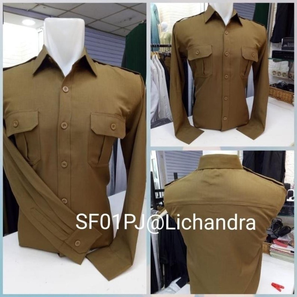 SERAGAM LICHANDRA BAJU DINAS PDH KHEKI TUA PRIA,SERAGAM SAFARI PDH KHEKI TUA PRIA ,SERAGAM ASN,PNS,S
