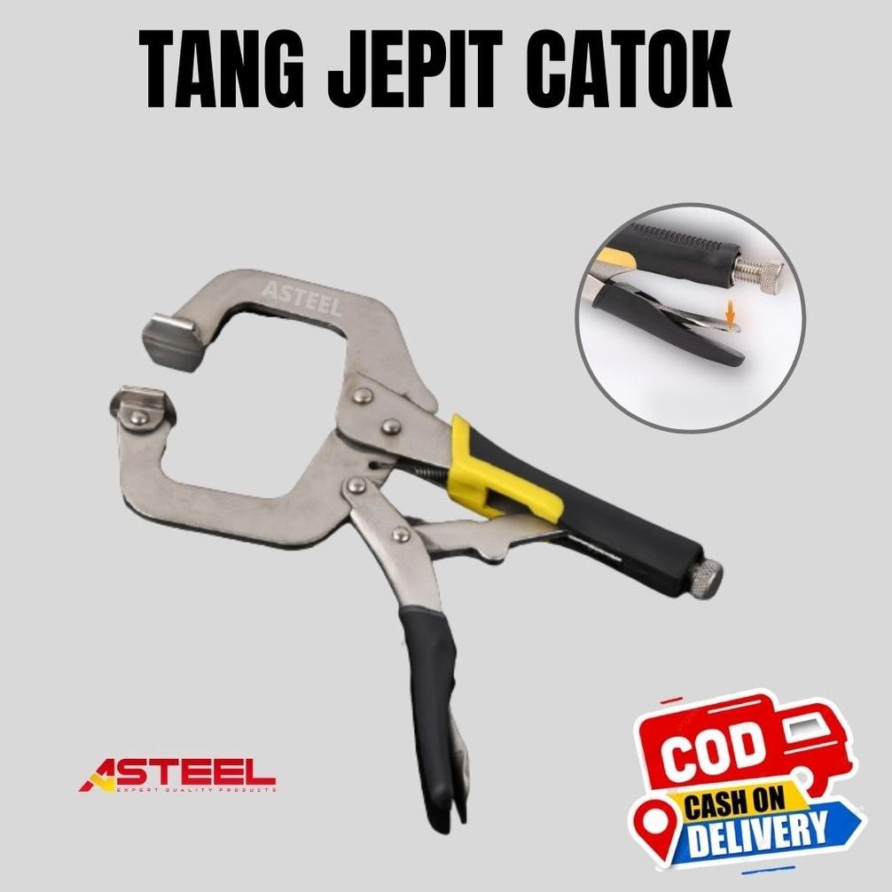 NEW ASTEEL Tang Jepit Catok Kunci Mini Locking Plier C Clamp Swivel Lock Tang Jepit Catok - Tang Cat