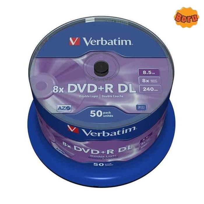 Promo Verbatim Dl Matt Silver Dvd+R 8X 43758 50 Pack
