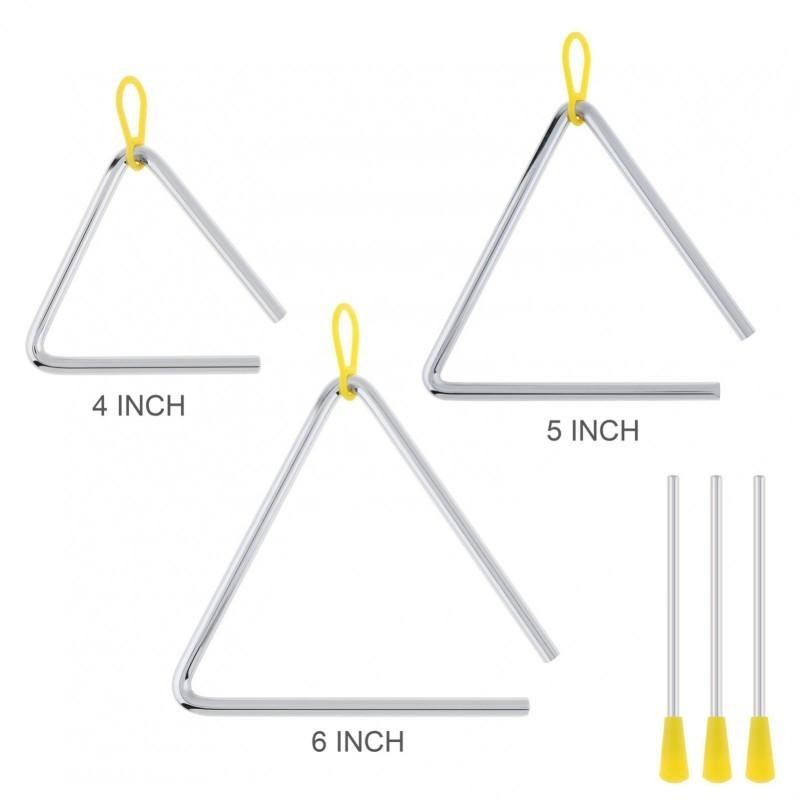 Triangle Alat Musik Stainless Stell 4/5/6 Inci Mainan Musik Triangle Mainan Instrument Triangle Sens