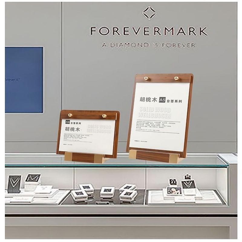 

A4 Stand Menu Kayu Standing Menu Meja Display Menu Wood Sign Holder