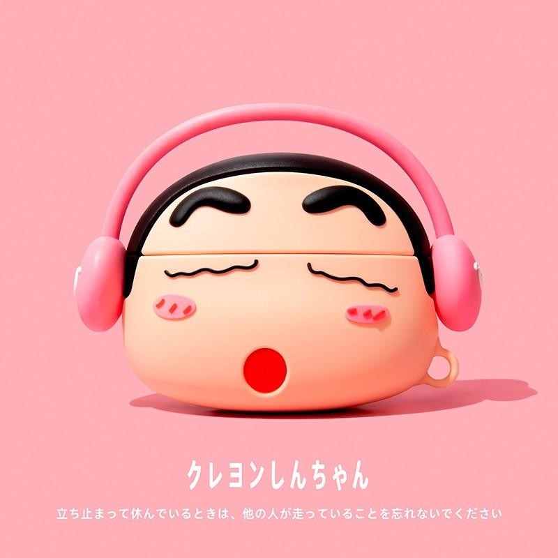 Airpod Pro Case Shinchan Softcase Airpods Pro/Pro 2 Earphone Bluetooth Casing Airpods Gen 1 2 3 Cray