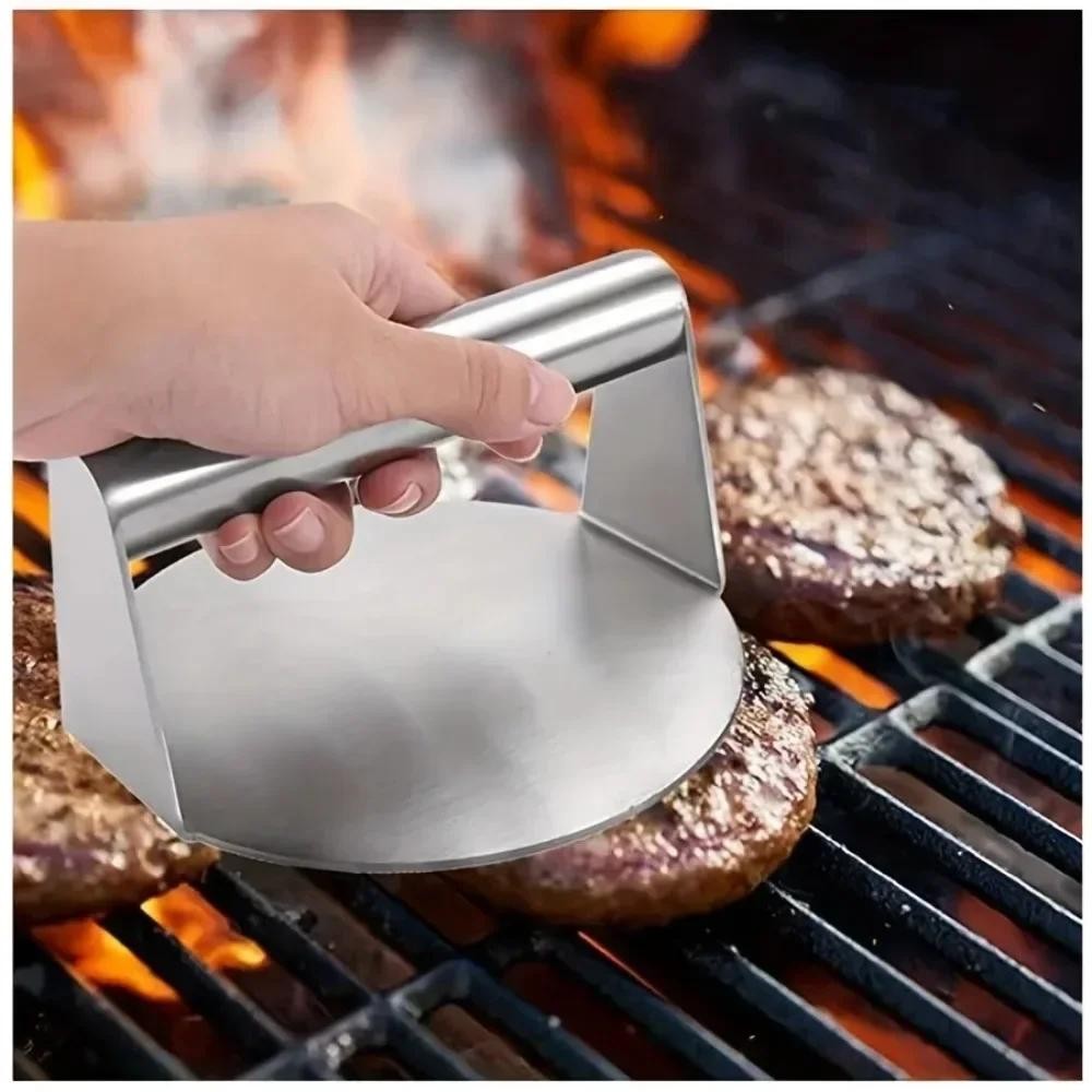 1Pcs 304 Stainless Alat Burger Press Burger Peralatan Dapur Alat Press Daging Burger  Pengepres Dagi