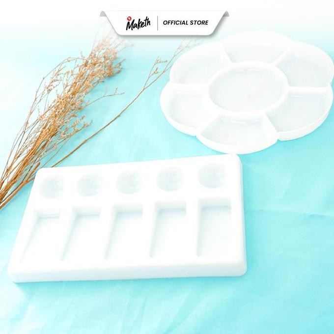 

Terlengkap !!! Maketh Palet Lukis Bunga Putih Painting Palette Plastic Flower 17 X 17 Cm