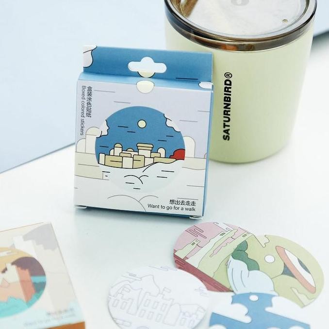 

Eksclusiv !!! [Creativ] Landmark Illustration Deco Sticker Pack