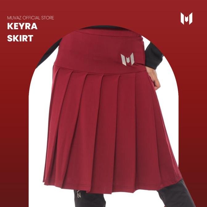 Muvaz Keyra Skirt C - Rok Olahraga Wanita Model Rampel Panjang 60cm