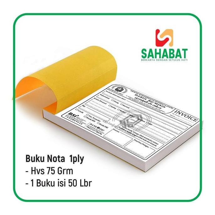 

Cetak Nota 1 rim Tanpa rangkap ( Custom INVOICE BON ) 1rim