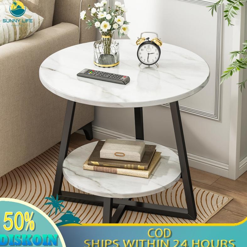 Meja Kopi Aesthetic Meja Samping Minimalis Meja Bulat Meja Kecil Meja Sudut Meja Bulat Meja Portable