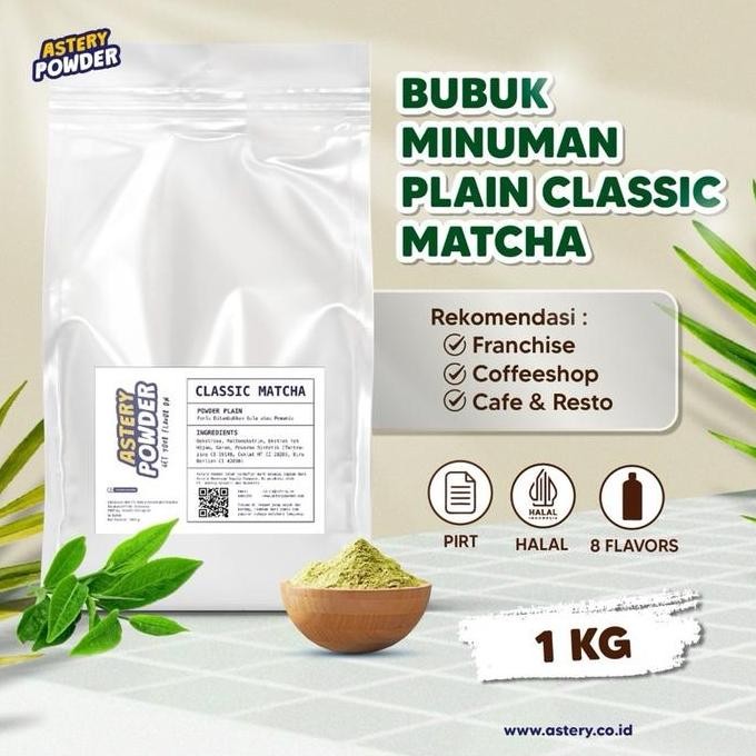 

Astery Powder - 1 Kg Classic Matcha Powder Plain / Matcha Powder Plain / Bubuk Matcha Minuman / Bubuk Minuman Rasa Matcha Promo