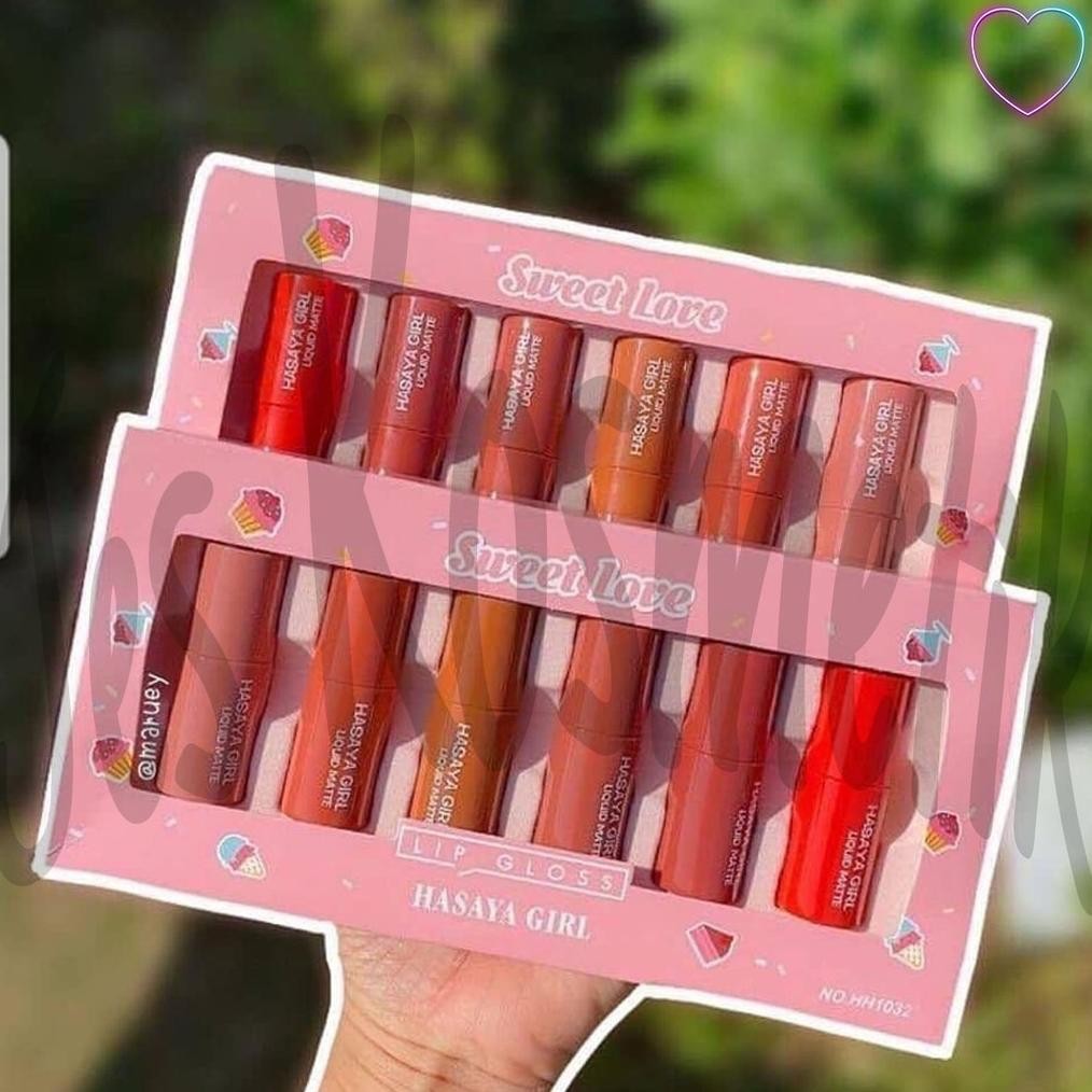 Hasaya Girl Long Wearing Lipstik Sweet Love 1 Set isi 6 Pcs / Grosir Kosmetik