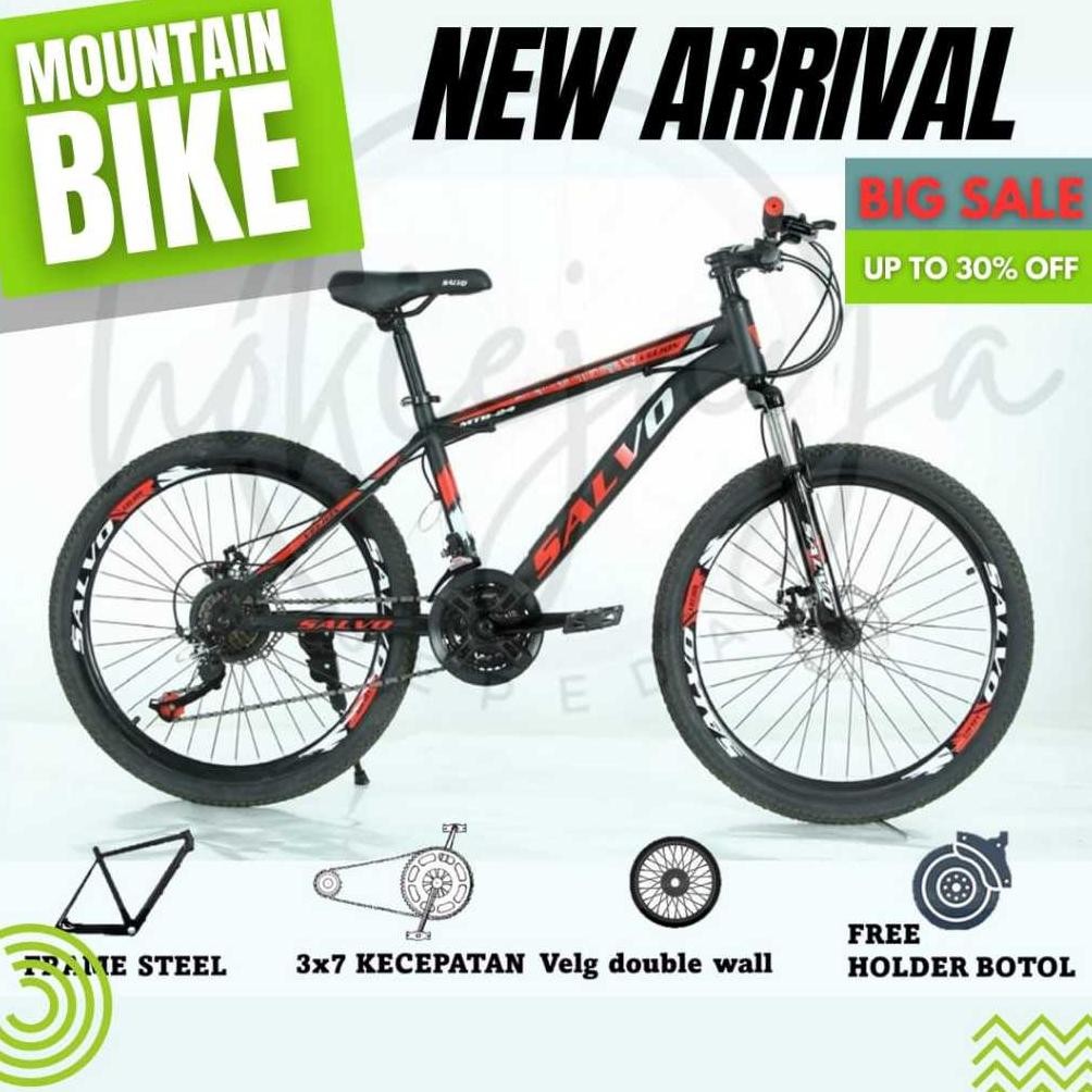 SEPEDA GUNUNG MTB 24" - 26" - 27,5 " ATLANTIS - VELION MTB operan 3 x 7 SPEED - Rem DISC - BB bearin