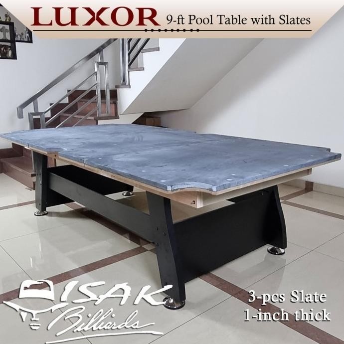 ST LUXOR BLACK 9 FT POOL TABLE BATU SLATE MEJA BILLIARD BILIAR 9FT