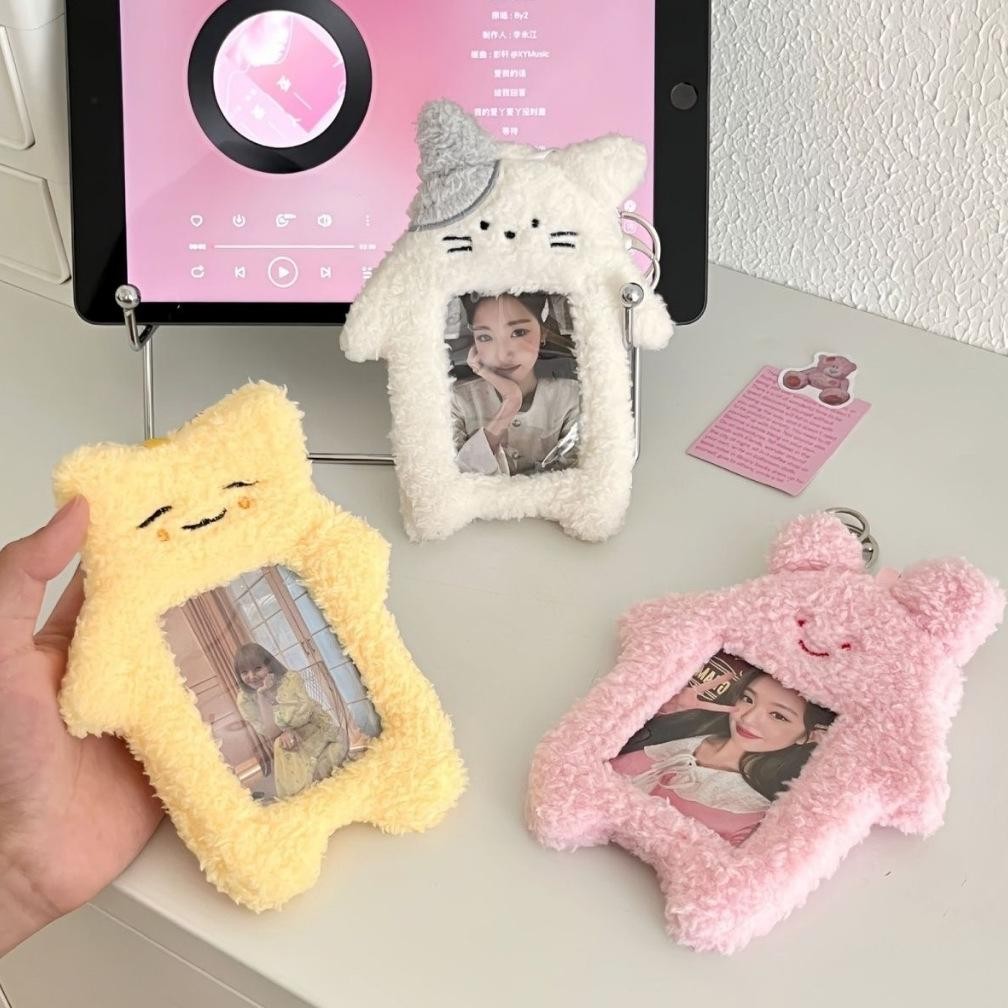 

[original] gagalu 3 inci kawaii bear butter cat plush photocard holder kpop idol photo holder girl cute keychain id credit protector stationery [terlaris] [terbaik]