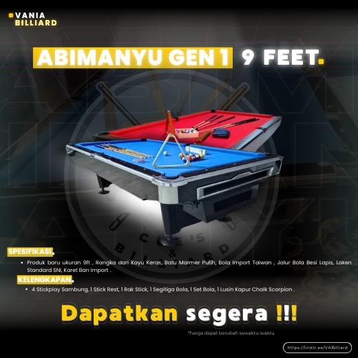 Meja Billiard 9ft Lokal Abimanyu Gen 1 | MEJA BILYAR LOKAL 9FEET MEJA BILLIARD 9FIT LOKAL
