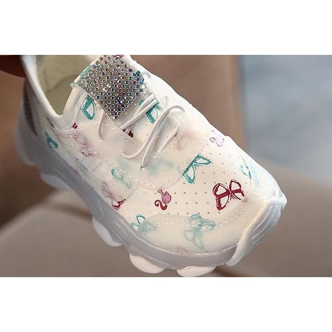 Grosir Lkm231 Sepatu Sport Anak Perempuan Casual Bayi Dengan Lampu Led