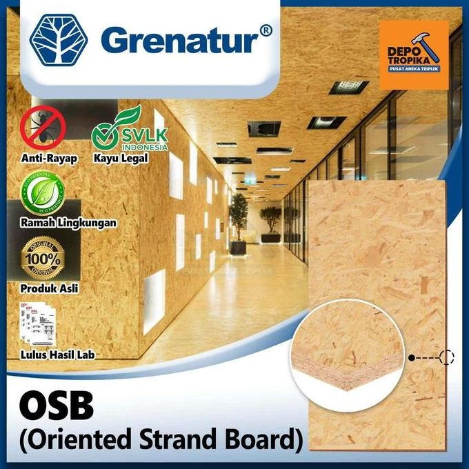 Grenatur - OSB (Oriented Strand Board) | Tren Bahan Arsitek Terbaru, 100% OSB Asli Skandinavia Murah