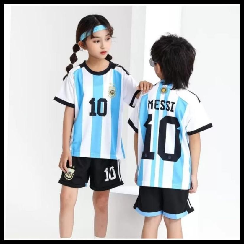 JERSEY BAJU BOLA ANAK ARGENTINA KIDS JERSEY (BAJU+CELANA+KAOS KAKI)