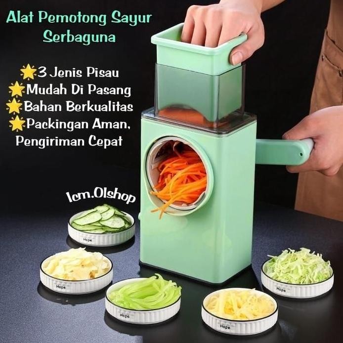 

Terlaris Alat Pemotong Sayuran/ Parutan Serbaguna / Vegetable Slicer Machine Pp Tajam Pengupas & Pemotong Multifungsi