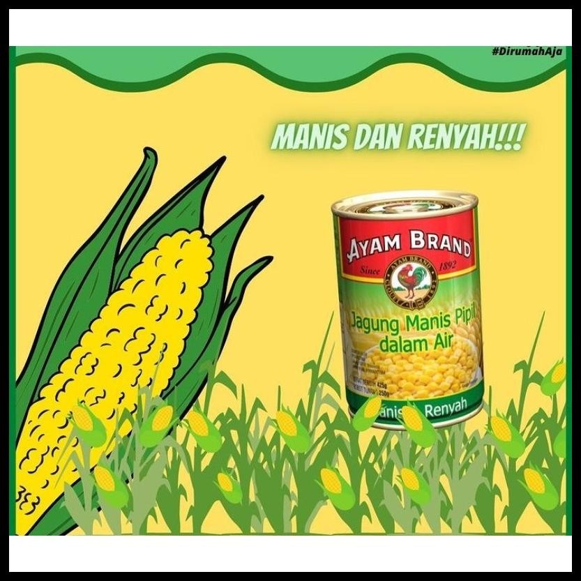 

AYAM BRAND JAGUNG MANIS PIPIL 425 GR GARAM / KRIM SWEET CORN CREAM