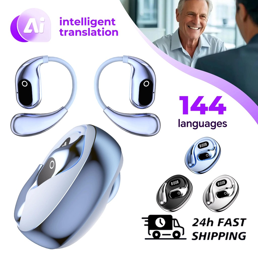 

AI Translator Earbuds Real-Time Language Translation Headphones 144 Languages Wireless Bluetooth Earphone Headset for For Travel