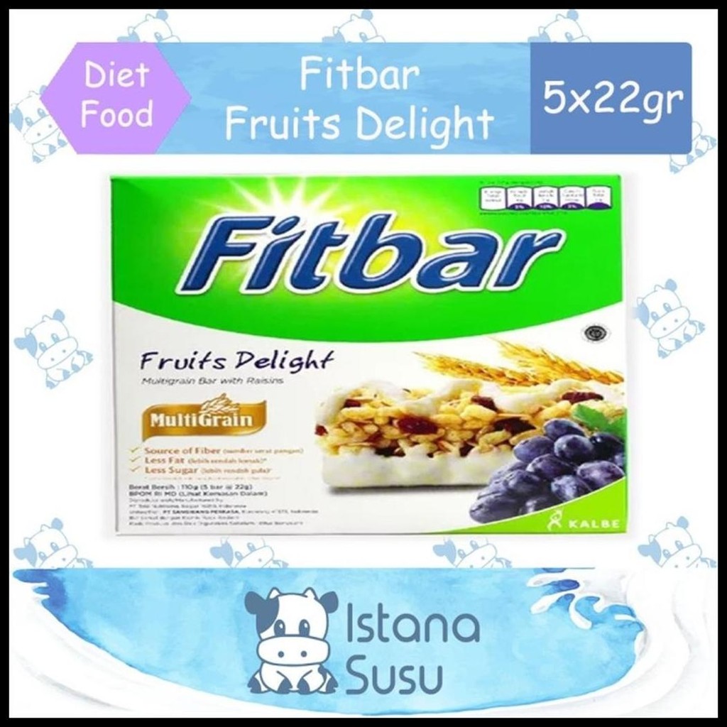 

FITBAR CEMILAN INSTANT UNTUK DIET 1 BOX ISI 5 / 12 PCS 20GR