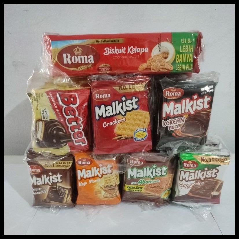 

ROMA MALKIST 18GR 18 GR ISI 10 ROMA KELAPA 36GR ISI 10 BETTER