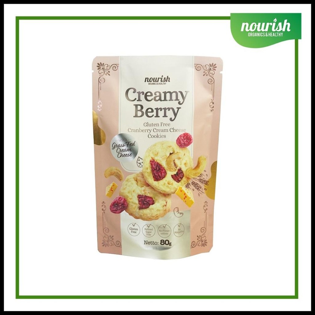 

CREAMY BERRY - GLUTEN FREE CRANBERRY CREAM CHEESE COOKIES 80GR