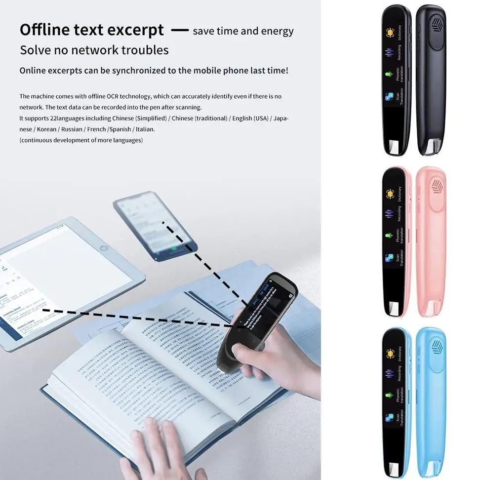 

Translator 112 Languages Reading Pen For Dyslexia Autism Smart Voice Portable Scanner Pen Instant Smart Voice Translator Device