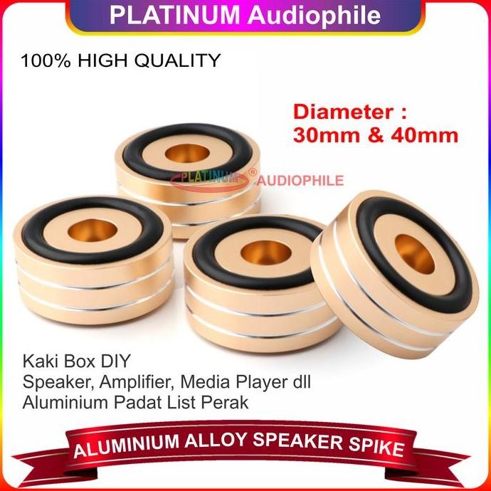 Speaker Spike Kaki Box Audio Stand Aluminium Alloy Gold 30mm 40mm