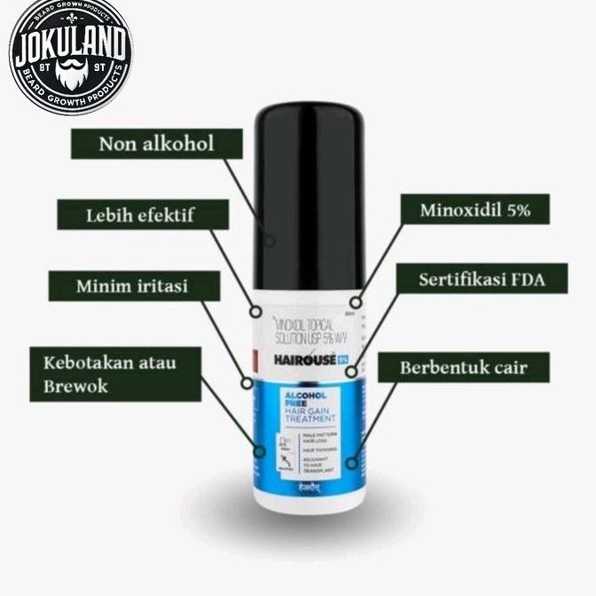 HAIROUSE MINOXIDIL 5% NON ALKOHOL ORIGINAL INDIA Menumbuhkan Brewok Haircare