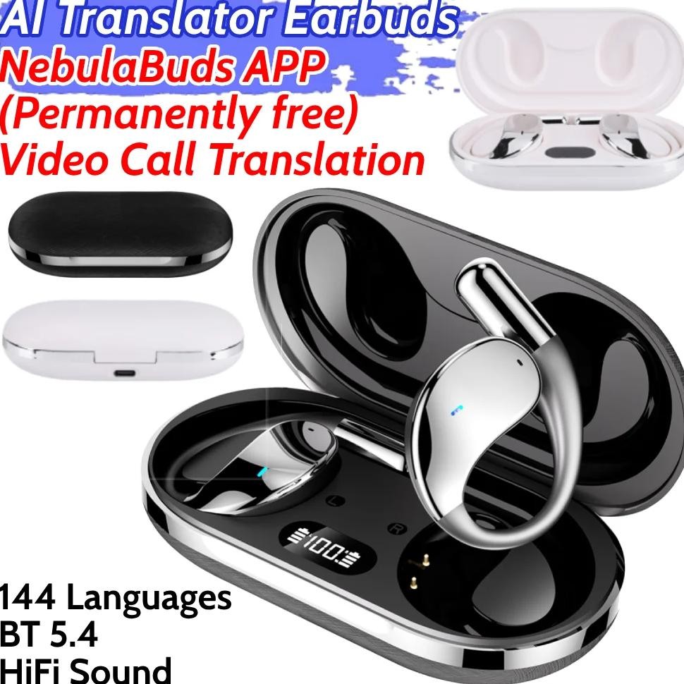

AI Translator Earbuds Nebula APP Permanently Free Video Call Translation Bluetooth 5.4 HiFi Sound Language Translation Earbuds