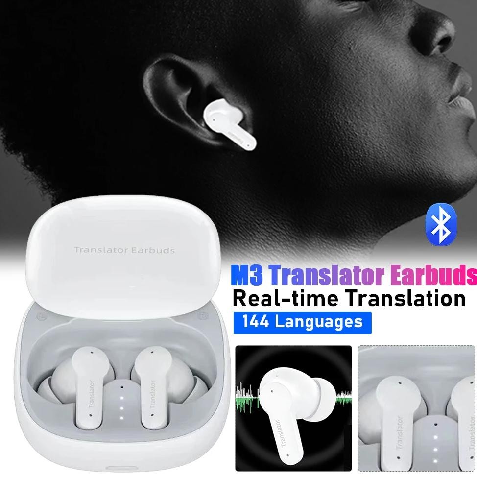 

M3 Real-time Translator Headphones TWS In Ear Earbuds 144 Languages Translation Earphones Instant Smart Translate Headphones