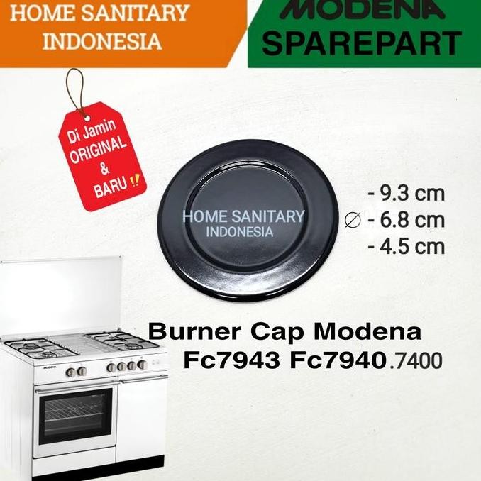 Tersedia BIG Burner Cap MODENA Fc 7943, fc 7940, fc 7400 Burner kompor freeStanding Original