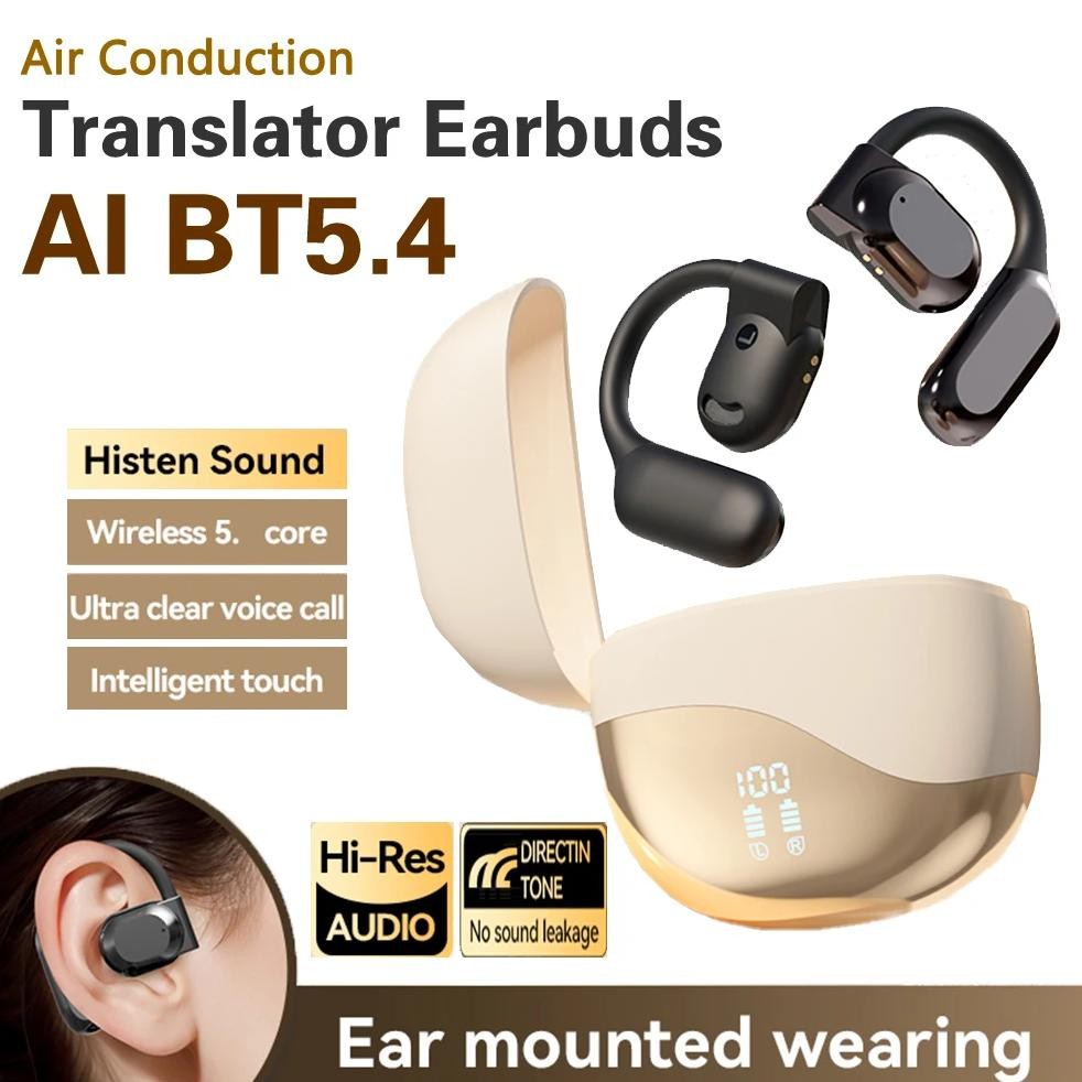

Real-time AI Translator Earbuds Bluetooth 5.4 Voice In All Language Headset English Artificial Intelligence Translation Device