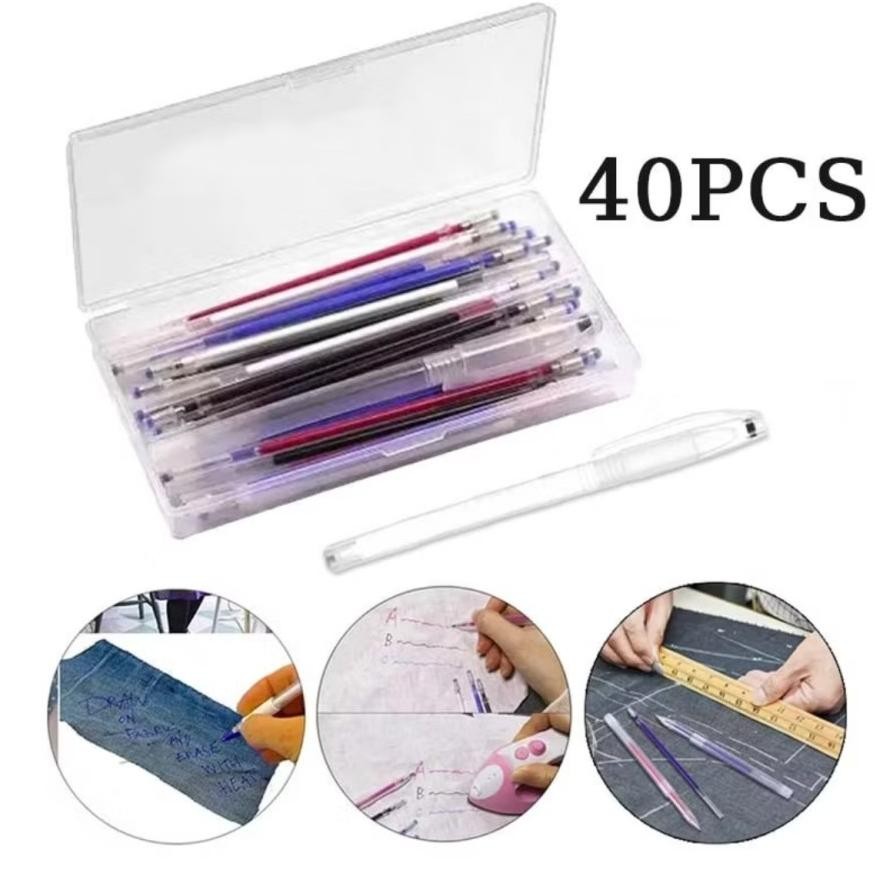 

Berkualitas 40pcs Pen Heat Erasable Bolpen Jahit Spidol leather Kulit Sintetis Kain Pen Penanda Kain Pen Pola Panas Bolpoin