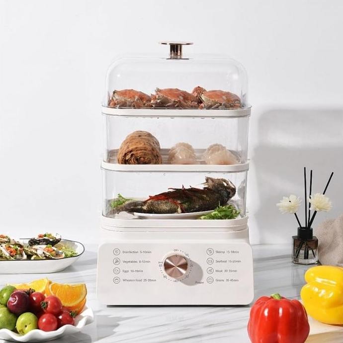 Tersedia IDEALIFE - Food Steamer Pengkukus Makanan IL114a 3 Layer Kukusan