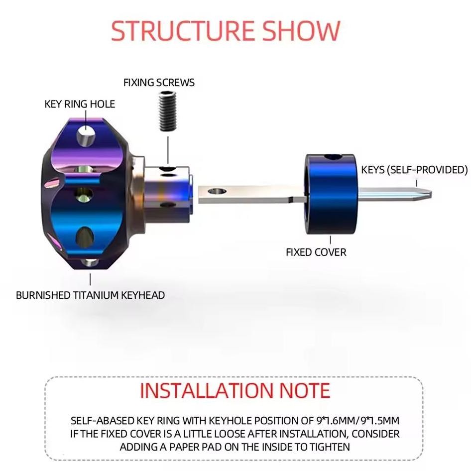 Ready Vana  Modifikasi Sepeda Motor Listrik Kepala Kunci Titanium Yang Dibakar Key Fob Sepeda Motor 