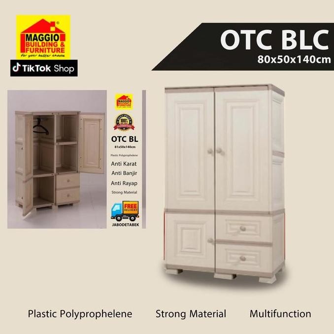Lemari Baju Anak - Lemari Pakaian Plastik - Lemari Plastik Anak - Lemari Plastik 2 Pintu - Otc Bl - 