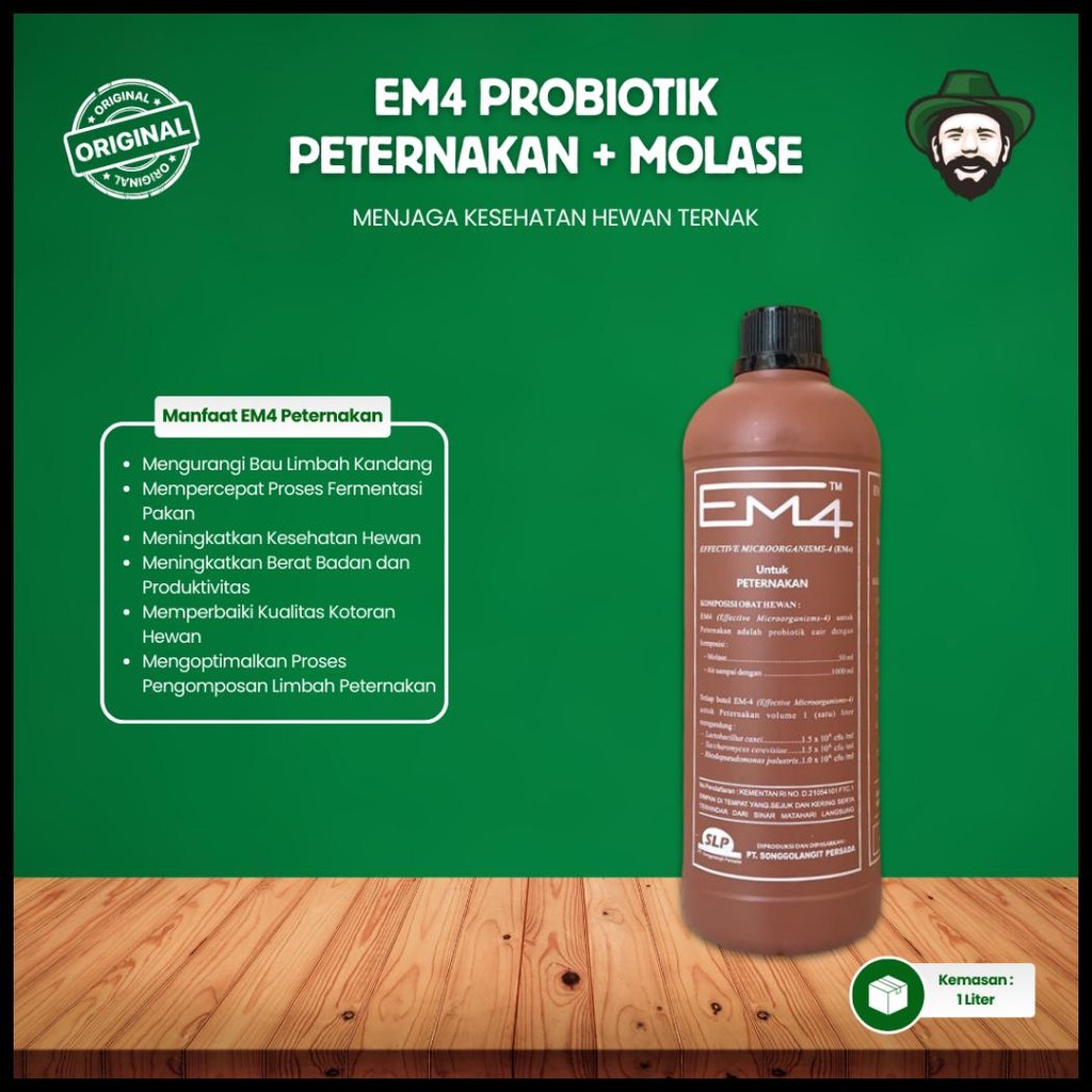 EM4 PETERNAKAN 1 LITER PROBIOTIK PUPUK ORGANIK CAIR TERNAK SAPI KAMBING AYAM