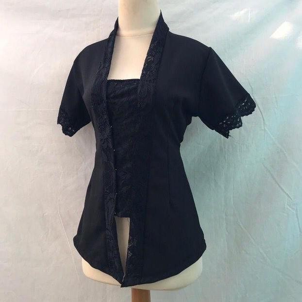 Promo / Terlaris Kebaya Bali Kombinasi Moscref mix Brokat lengan pendek Terbaik