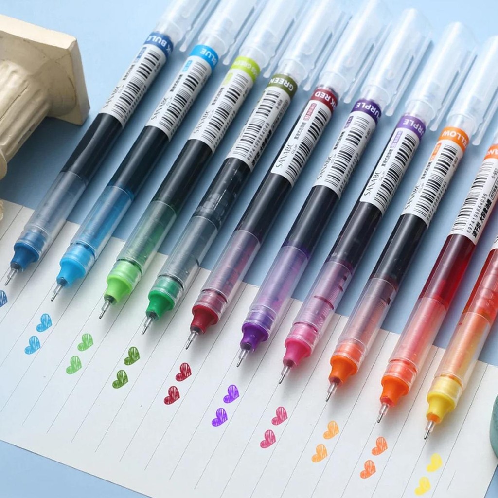 

10 Pcs Large Capacity Quick Drying Needle Tip Colored Gel Pen 0.5Mm Fine Pointed Ballpoint Pens Diy Diary Drawing 10 Colors
