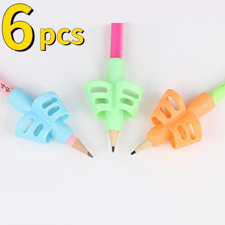 

8/16Pcs Soft Silica Pencil Grasp Two-Finger Gel Pen Grips Children Writing Training Correction Tool Pens Holding For Kids Gift
